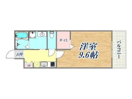 セオリー神戸ドミール(1K/12階)の間取り写真