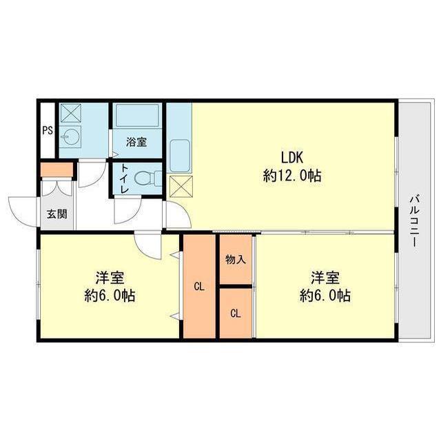 リベルコート21(2LDK/3階)の間取り写真