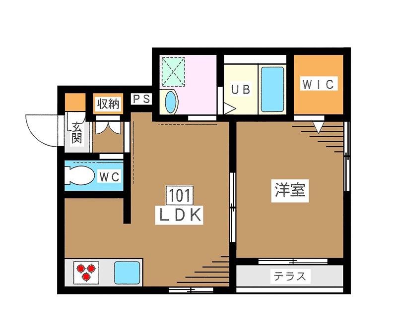 スタークレスト(1LDK/1階)の間取り写真