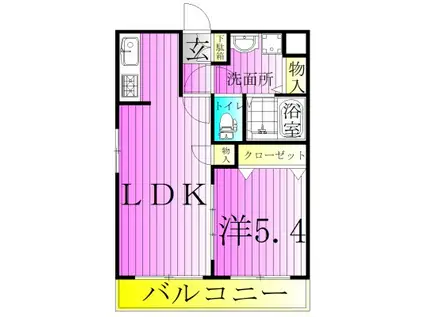 アーバンパーク六町(1LDK/2階)の間取り写真