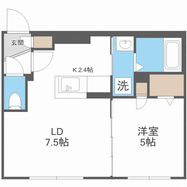 プラリネ(1LDK/5階)の間取り写真