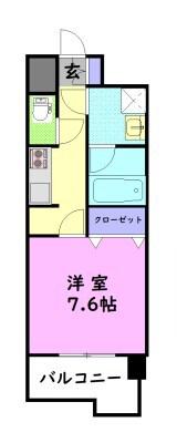PALMS(1K/12階)の間取り写真
