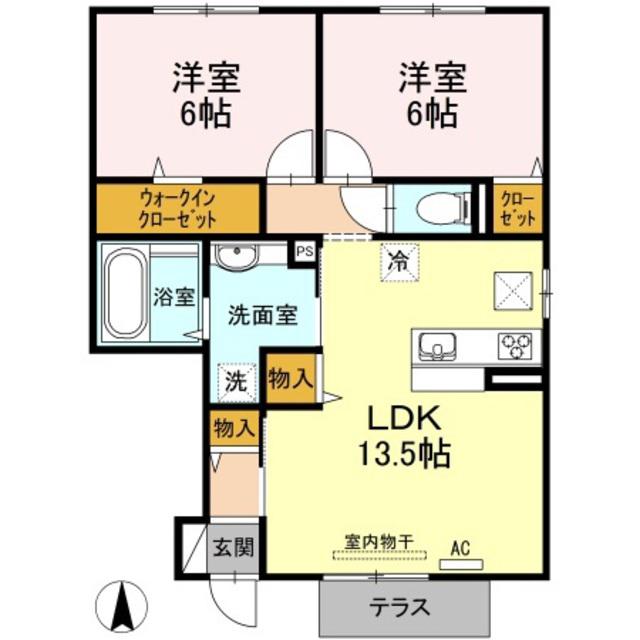 セント レイ(2LDK/1階)の間取り写真