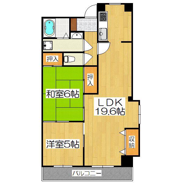 パルシティ西大路(2LDK/8階)の間取り写真