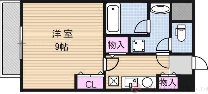 アスール江坂(1K/11階)の間取り写真