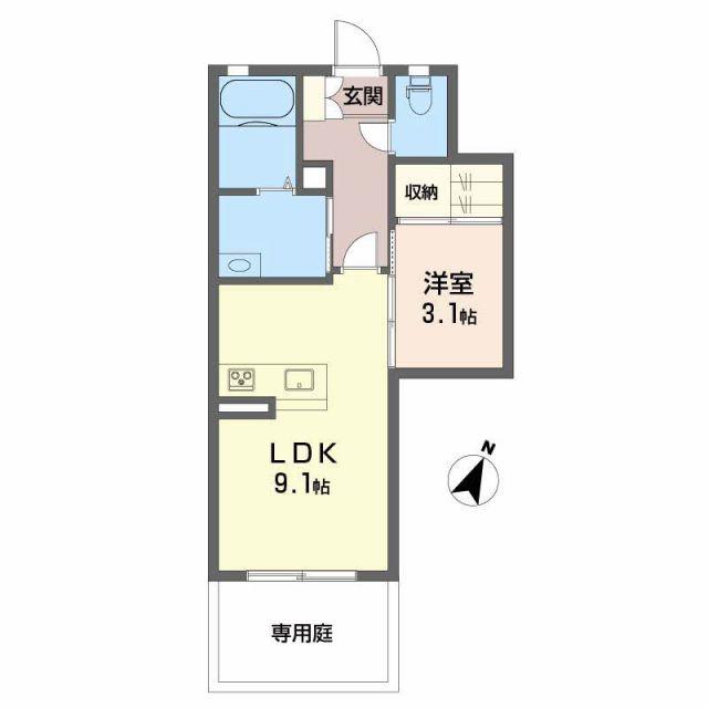 シャーメゾンFORENA(1LDK/1階)の間取り写真