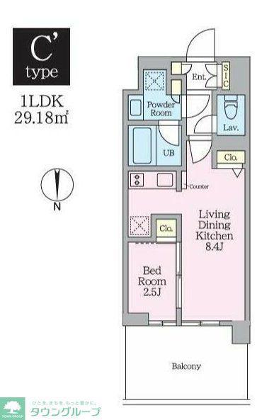 クレストコート東陽町(1LDK/12階)の間取り写真