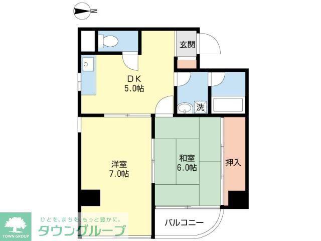 シルバースティック(2DK/5階)の間取り写真