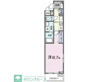 カンパニュール(1K/3階)の間取り写真