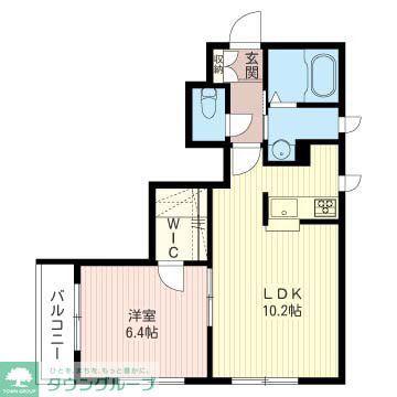 シャルマンK(1LDK/1階)の間取り写真