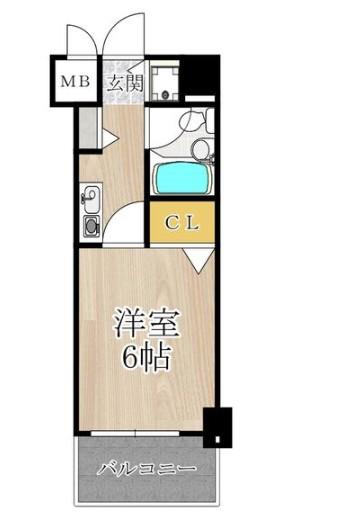OHD今池(1K/2階)の間取り写真