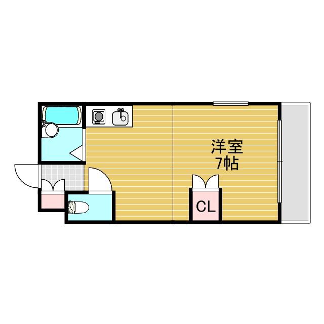 コモド田口(1K/3階)の間取り写真