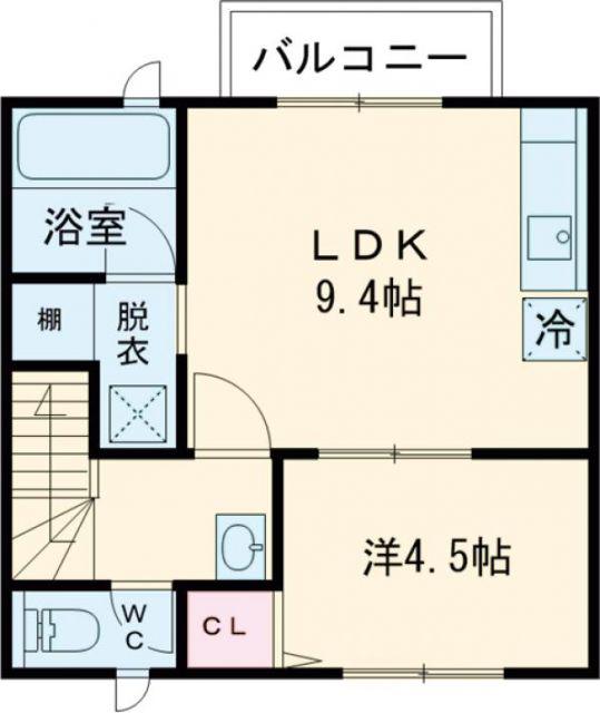プレミアムガレージハウス河辺II(1LDK/1階)の間取り写真