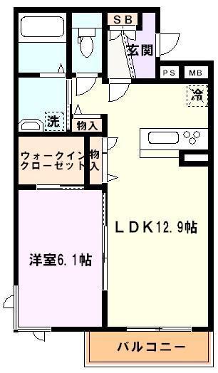 フォレーヌ壱番館(1LDK/3階)の間取り写真