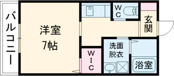 アルバ大刀洗A(1K/2階)の間取り写真