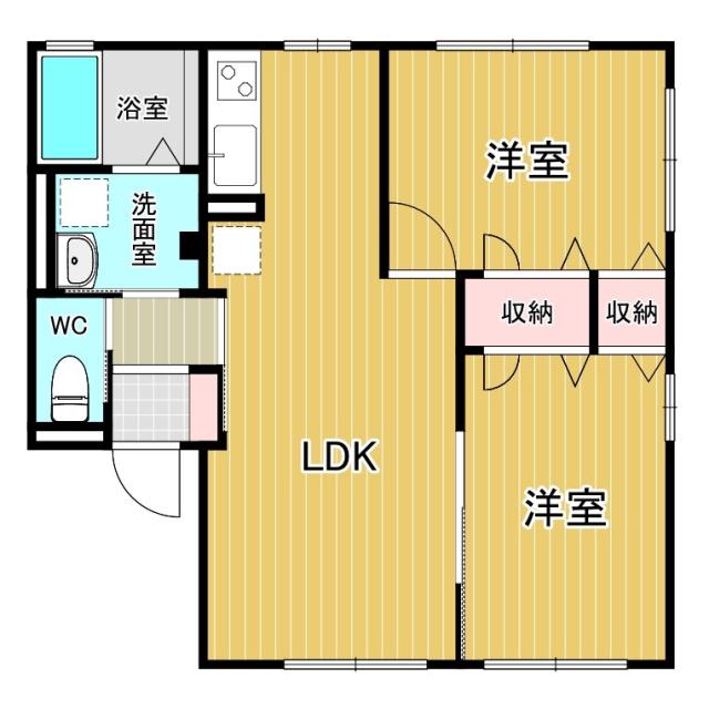 オリビエ(2LDK/2階)の間取り写真