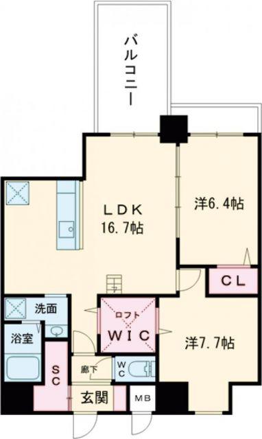 RISO CORE(2LDK/3階)の間取り写真