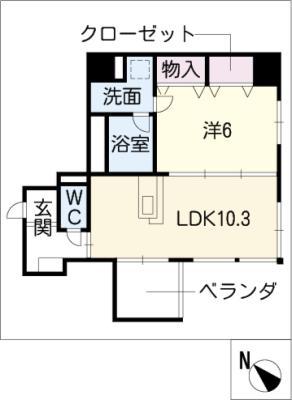 SPACE TIMES(1LDK/7階)の間取り写真