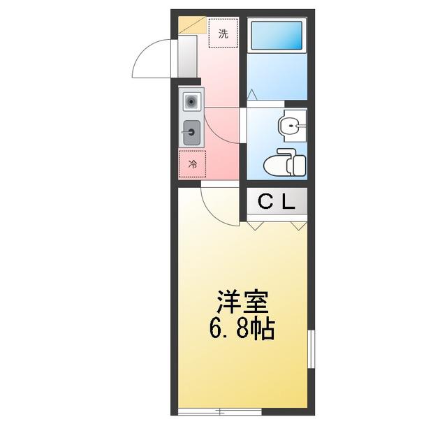 富岡西4丁目アパート(1K/1階)の間取り写真