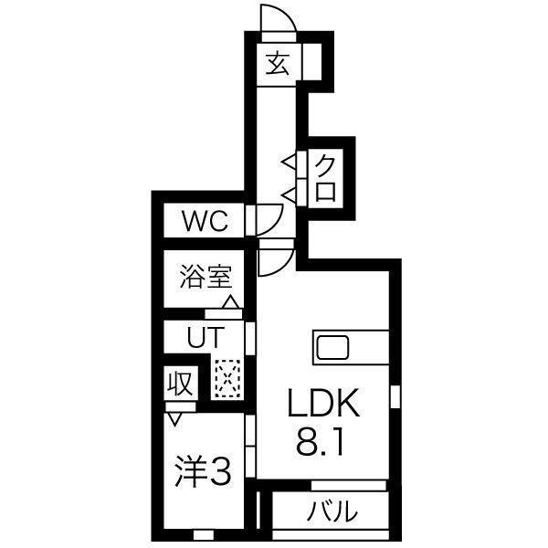 エムズファースト(1LDK/1階)の間取り写真