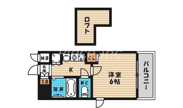 エステムコート梅田東アクアパレス(1K/4階)の間取り写真