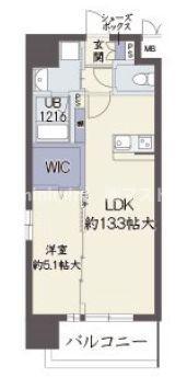 ルセードル天神橋(1LDK/4階)の間取り写真