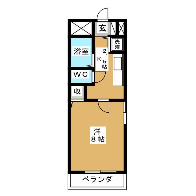 ボヌール等々力(1K/5階)の間取り写真
