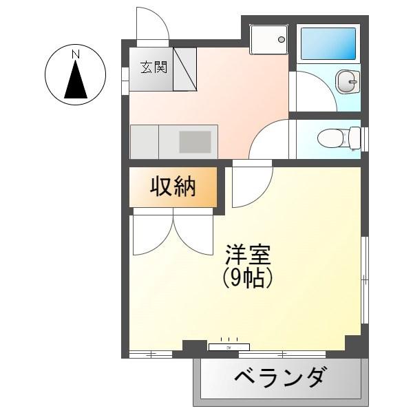 本町セブンマンション(1K/2階)の間取り写真