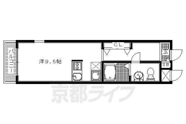 珠光ビル四条大宮II(ワンルーム/4階)の間取り写真