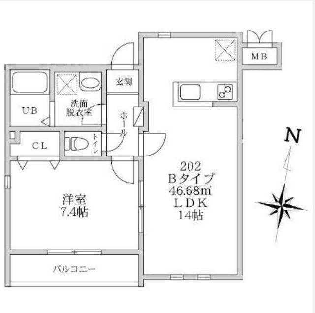 コピーヌ(1LDK/2階)の間取り写真