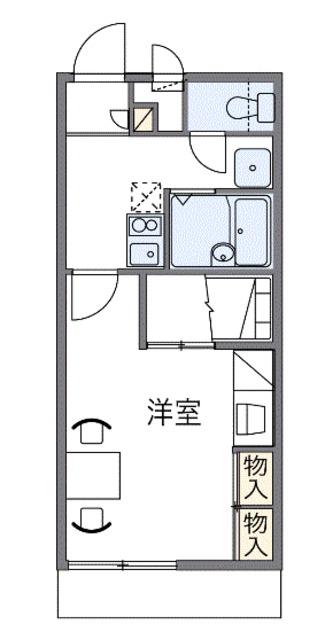 レオパレスLAHAINA(1K/1階)の間取り写真
