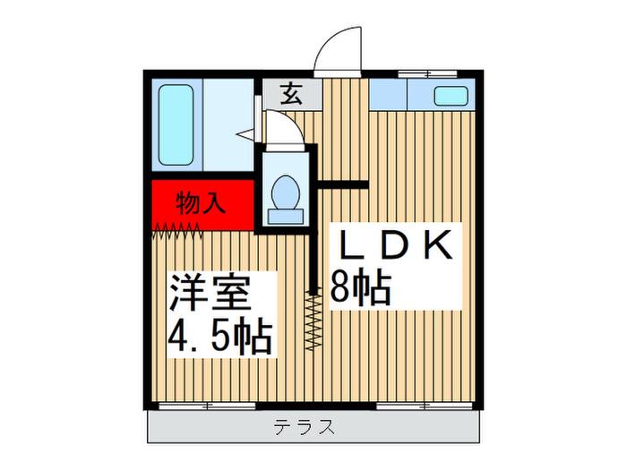 幸町ハイム(1LDK/1階)の間取り写真