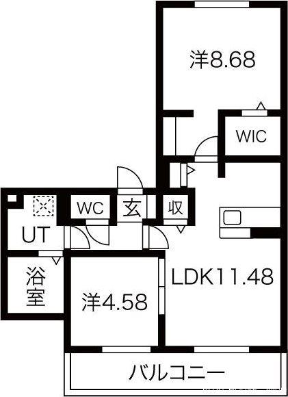 NC STYLE 知立 イースト(2LDK/3階)の間取り写真