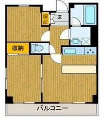 ヴィンテージ桜木町(2LDK/2階)の間取り写真