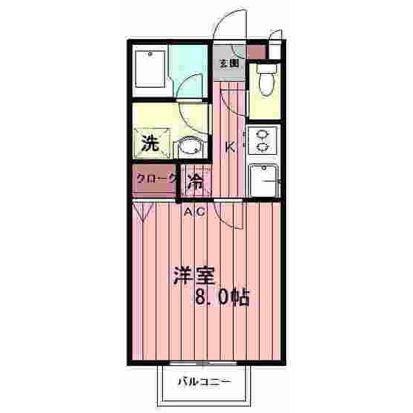プランドール吉祥寺(1K/1階)の間取り写真
