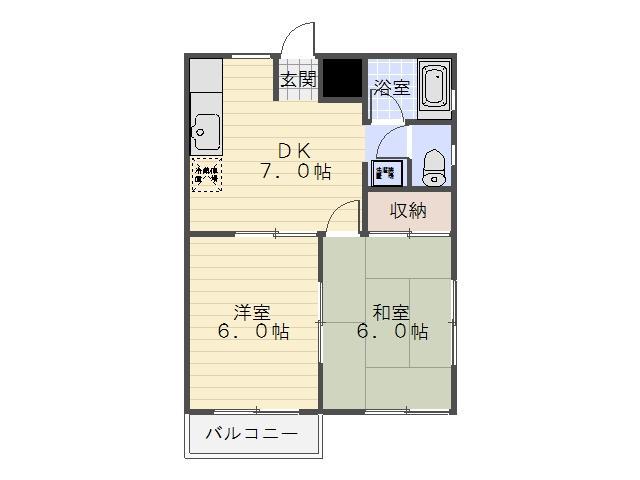 リバティ池田(2DK/2階)の間取り写真