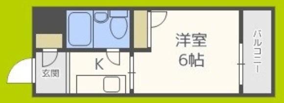 メゾンドソアレ(ワンルーム/2階)の間取り写真