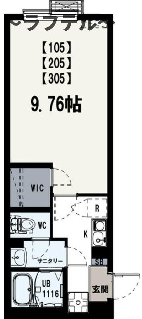IXOアヴニール(1K/1階)の間取り写真