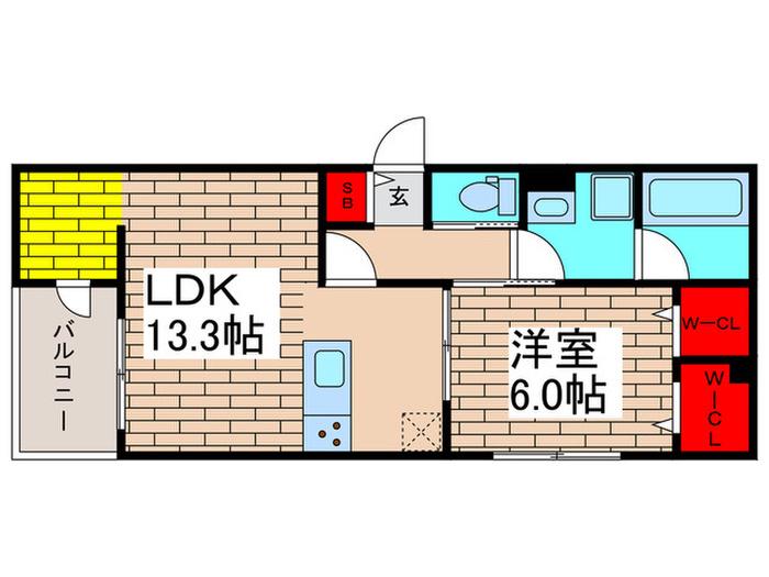 船橋市本中山7丁目(1LDK/1階)の間取り写真