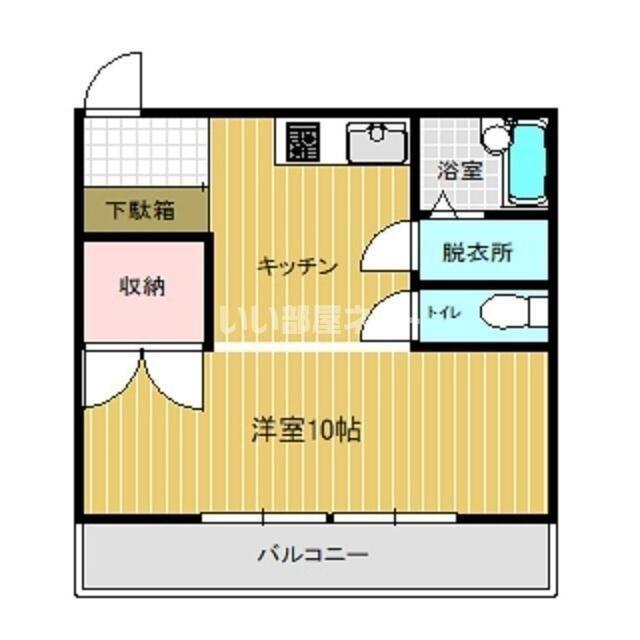 ルイーズ101(ワンルーム/2階)の間取り写真