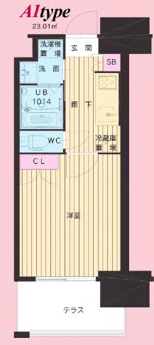 NO.111CLUBORIENTBLD(1K/5階)の間取り写真