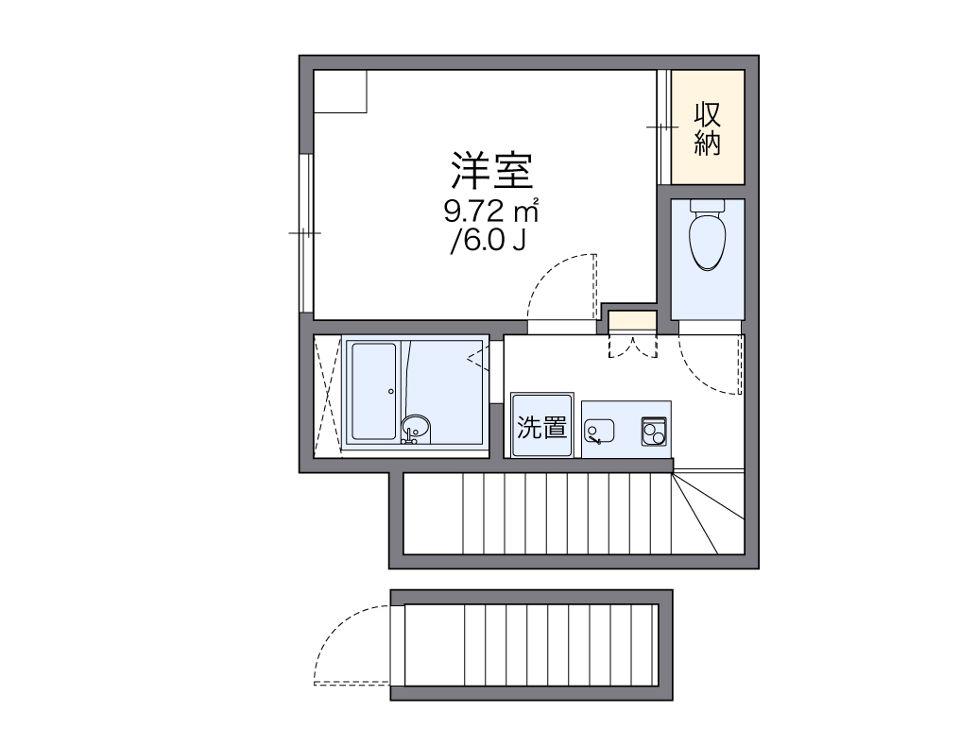 レオパレスSPERANZA赤坂(1K/2階)の間取り写真