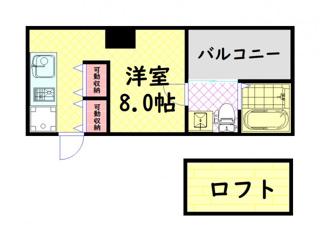 ＪＲ大阪環状線 弁天町駅 徒歩6分 8階建 築19年(ワンルーム/3階)の間取り写真