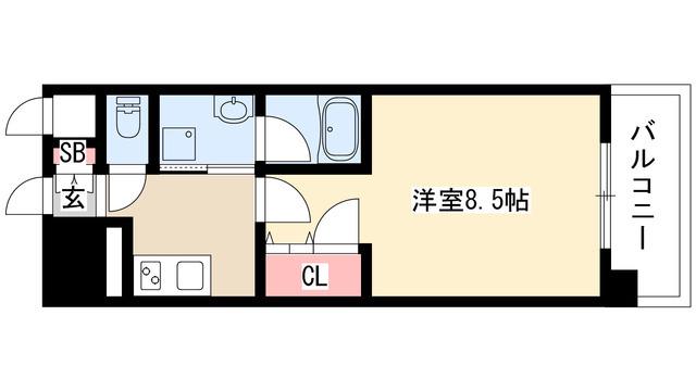 セレニティー大須(1K/9階)の間取り写真