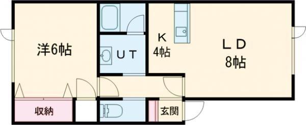 アムアージュ(1LDK/2階)の間取り写真