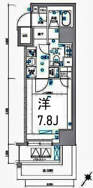 LEXE 横濱関内(1K/5階)の間取り写真
