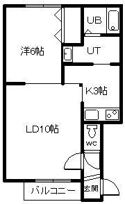 ハスコリオ旭町(1LDK/2階)の間取り写真