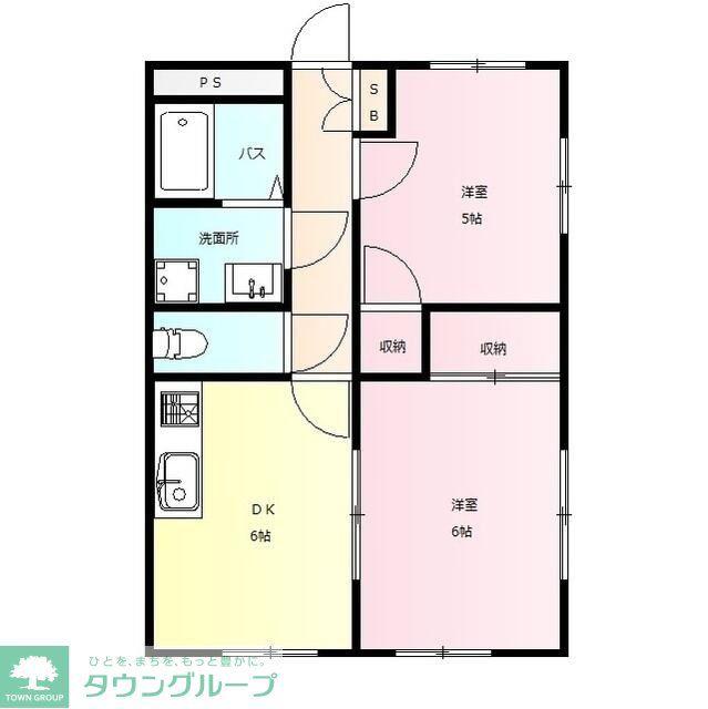 タカハシマンション(2DK/1階)の間取り写真
