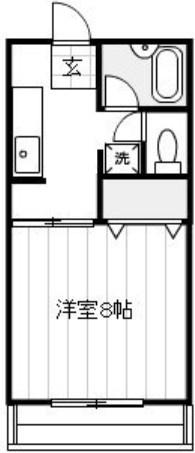 ディアスフジ(1K/1階)の間取り写真