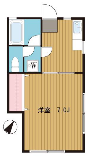 中町ダイアン(1K/2階)の間取り写真